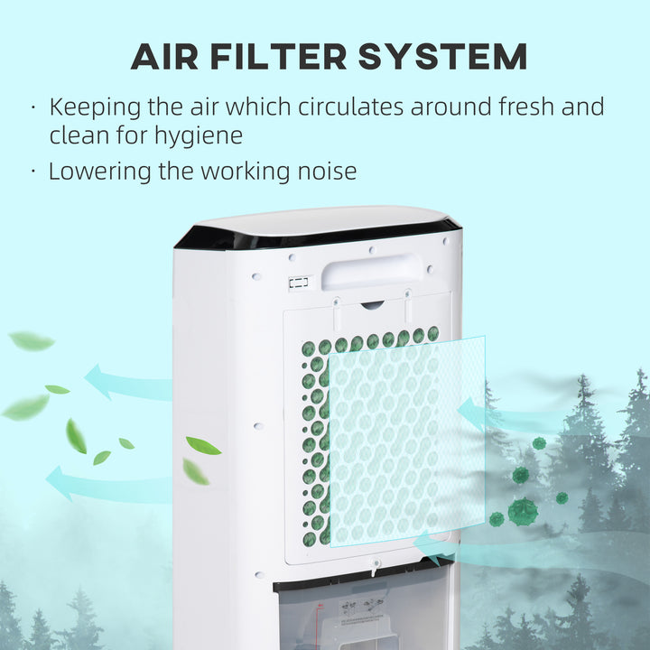 Portable Air Cooler, Evaporative Anion Ice Cooling Fan Water Conditioner Humidifier Unit with 10L Water Tank, 3 Modes, 3 Speed, Remote, Timer, Oscillating for Home Quiet Bedroom, White