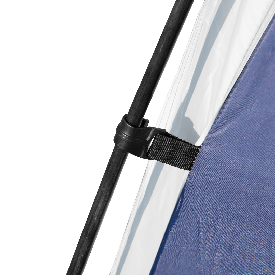 MCL 3.5 x 3.5M Camping Gazebo, Outdoor Event Shelter Dome Tent Garden Sun Shelter Patio Spire Arc Pavilion Camp Sun Shade Tent for 6-8 Person, Blue and Grey