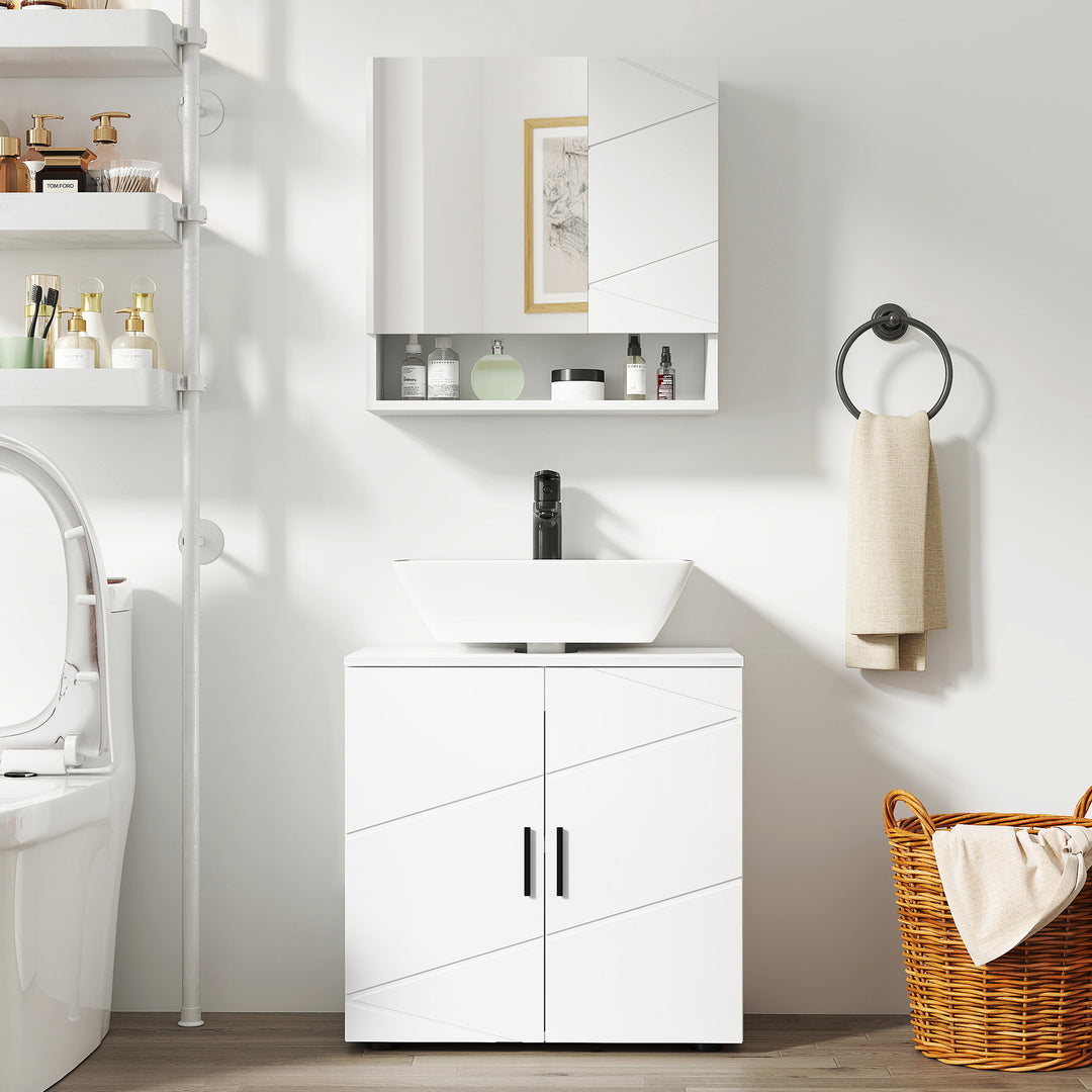 Wall Mounted Bathroom Storage Cupboard - White