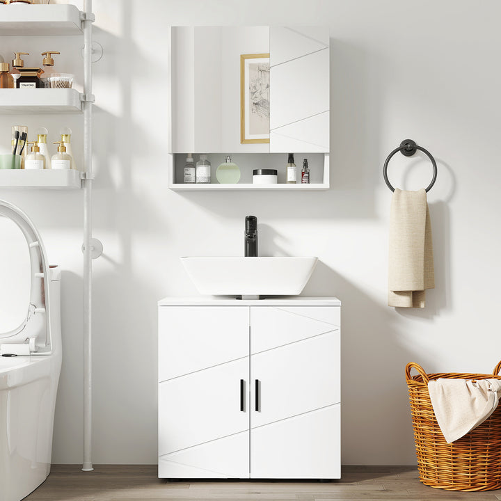 Wall Mounted Bathroom Storage Cupboard - White