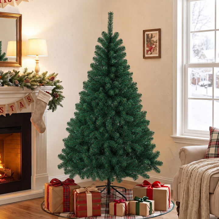 5ft Artificial Christmas Tree, Fir Hinged Xmas Tree with 420 Branch - view 2