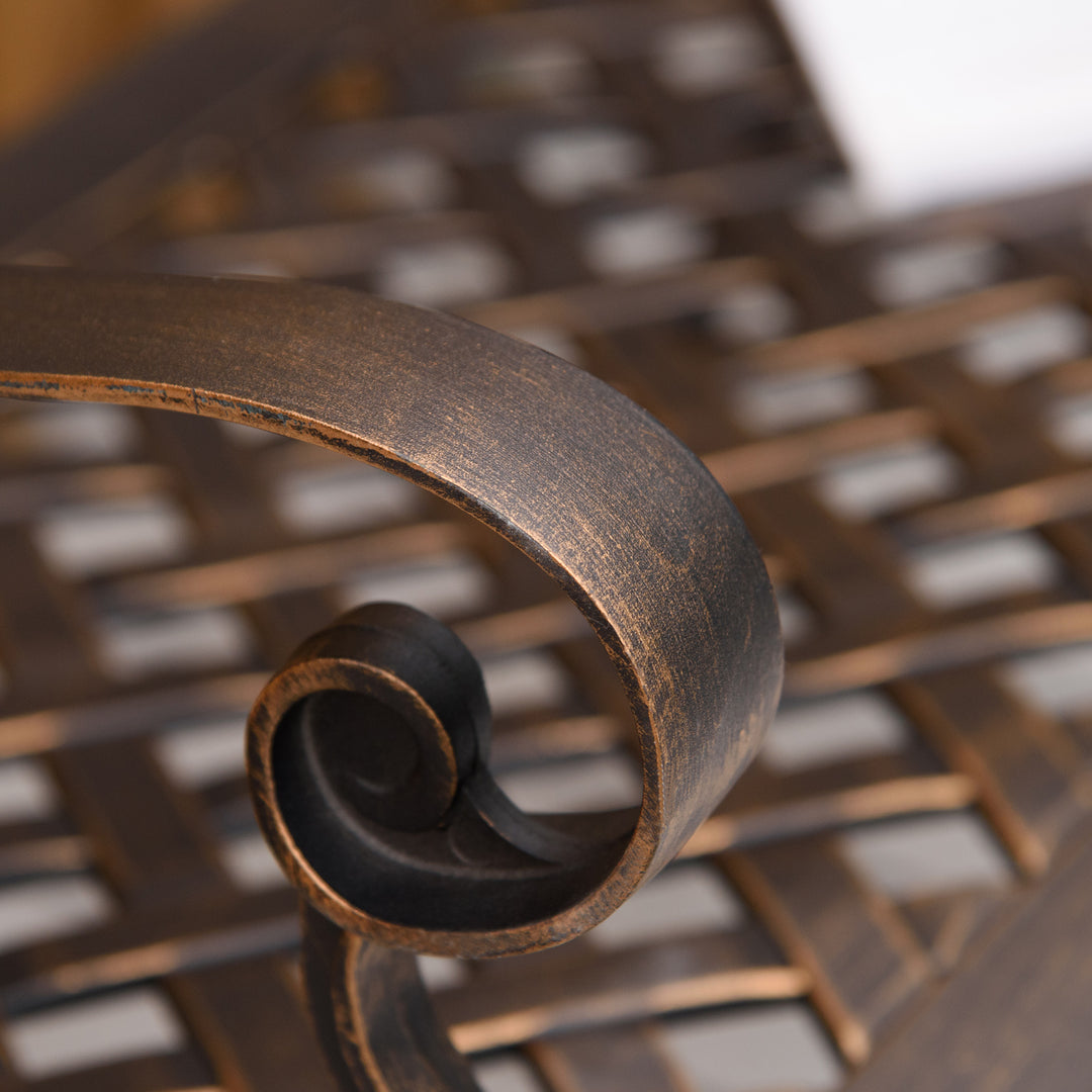 MCL Cast Aluminium Outdoor Garden Bench 2 Seater Antique Patio Loveseat, Bronze