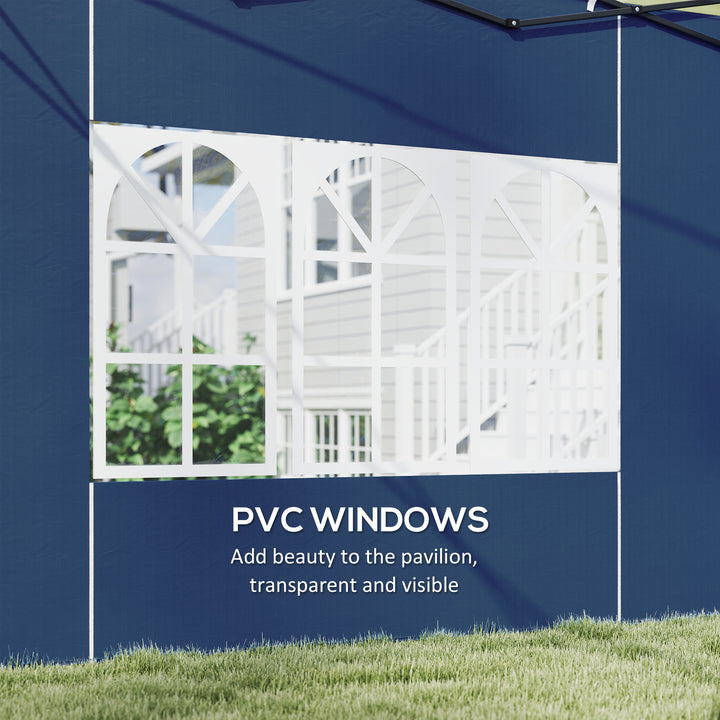 Set of Two 3 x 3(m) Gazebo Frame Replacement Walls - Blue
