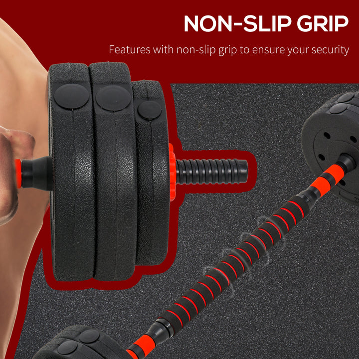 MCL 25kg 2 IN 1 Adjustable Dumbbells Weight Set, Dumbbell Hand Weight Barbell for Body Fitness, Lifting Training for Home, Office, Gym, Black