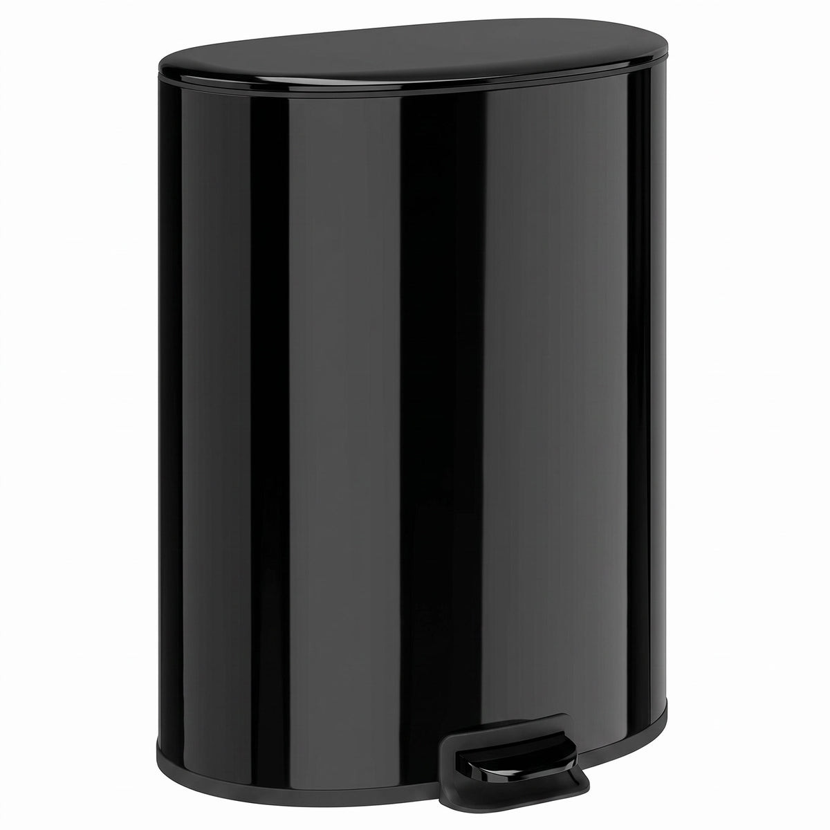 50L Kitchen Pedal Bin, Rubbish Bin with Soft-Close and Stay-Open Lid - Black