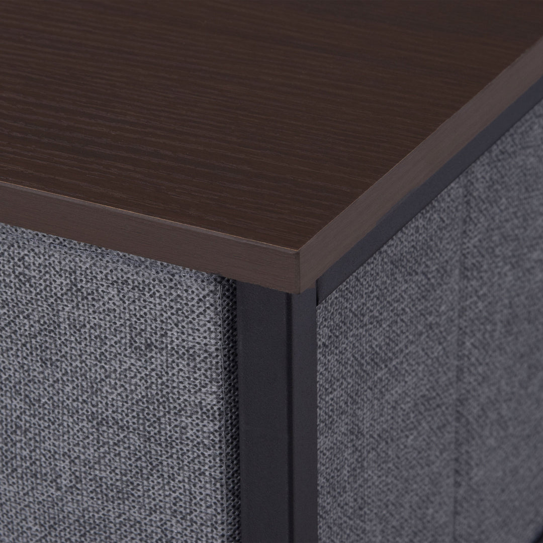 MCL Chest of Drawers with 7 Drawers, Fabric Drawers with Large Storage Space, Drawers Dresser with Metal Frame, Adjustable Feet for Bedroom Living Room, Dark Grey