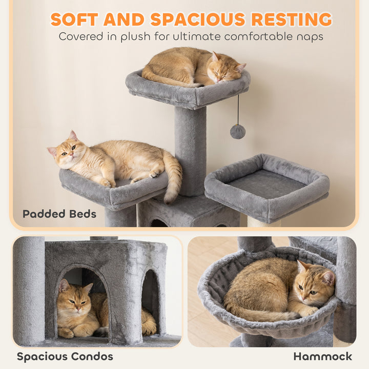184cm Large Cat Tree for Indoor Cats, Multi-Level Tall Kitty Tower - view 6