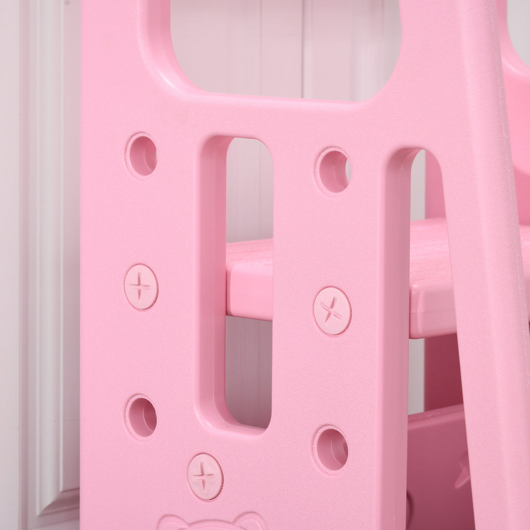 Kids Step Stool, Adjustable Standing Platform, Toddler Kitchen Stool, Pink