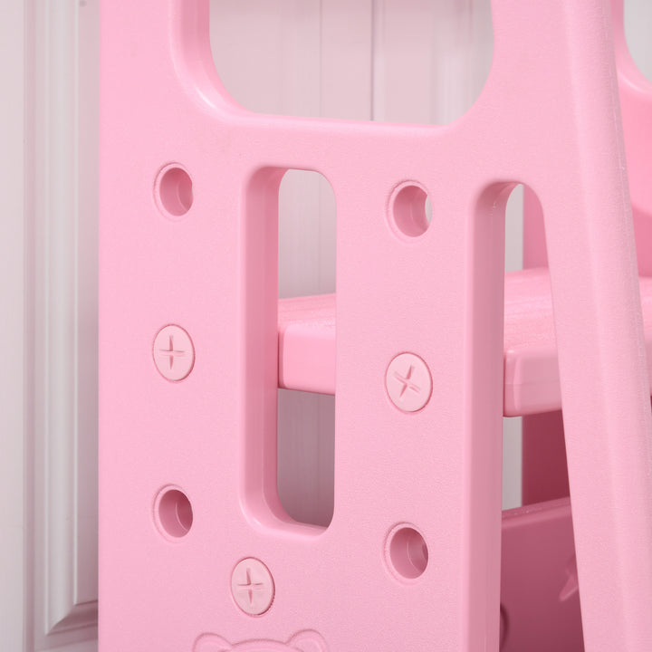 Kids Step Stool, Adjustable Standing Platform, Toddler Kitchen Stool, Pink