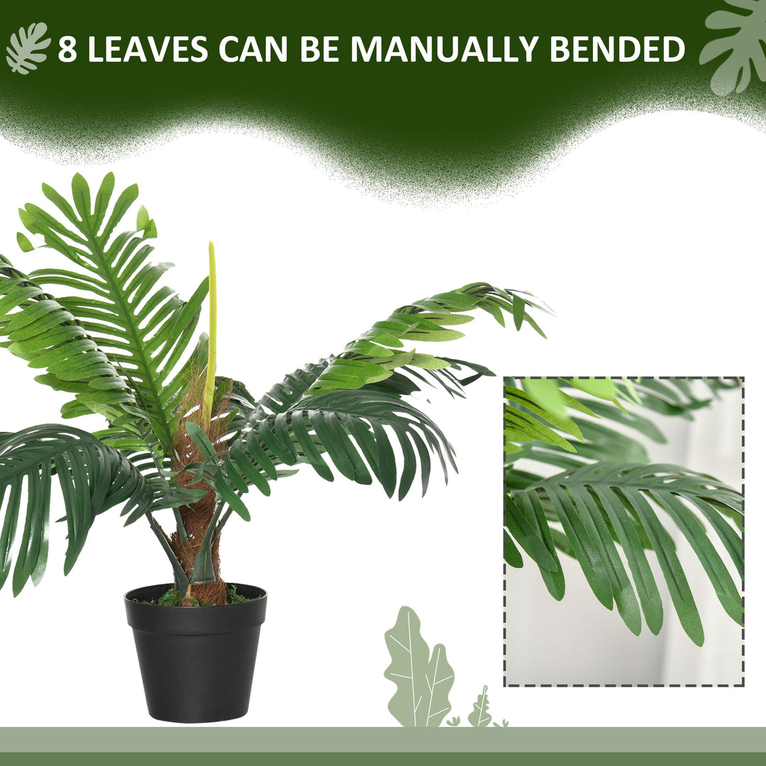 2 Pack 60cm Artificial Palm Tree Decorative Plant with Nursery Pot, Fake Tropical Tree for Indoor Outdoor Décor
