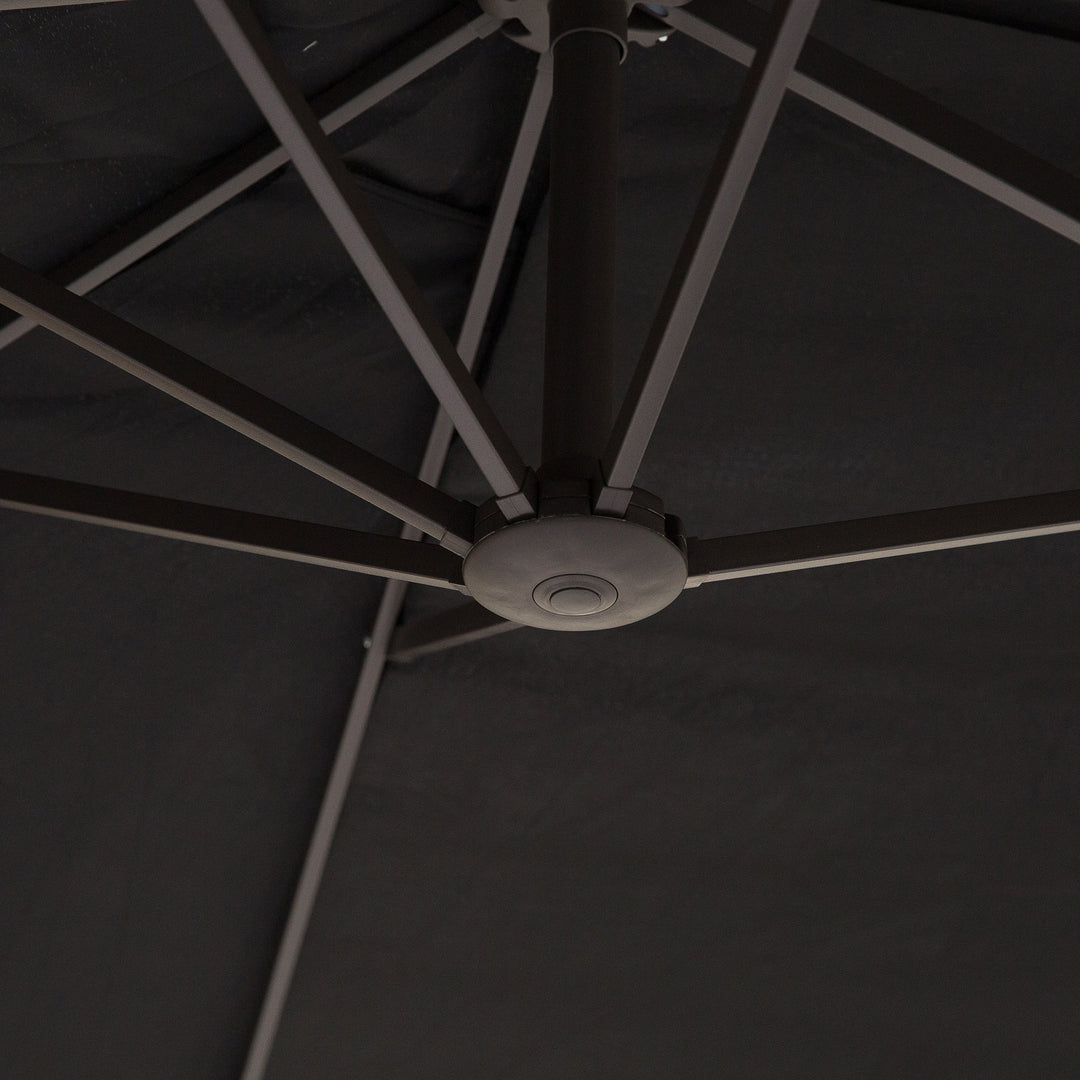 4.6m Double Garden Parasol - Black