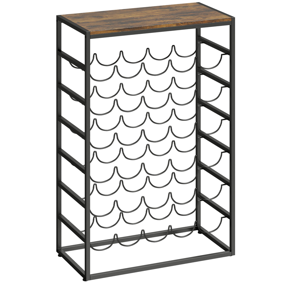 30 Bottles Wine Rack, 6 Tier Free Standing Wine Storage Holder with Wo