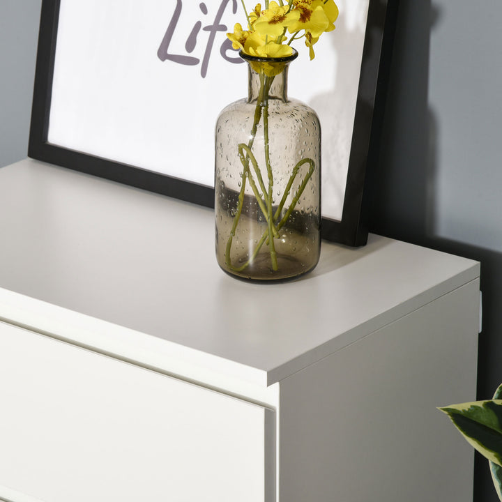 Chest of Drawers, 5 Drawers Storage Cabinet Floor Tower Cupboard for Bedroom Living Room, White