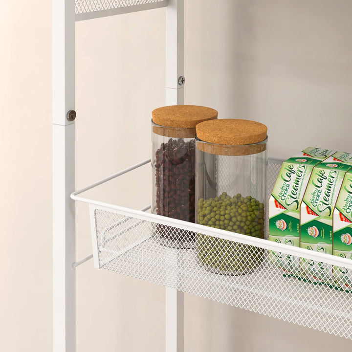 3-Tier Kitchen Cart with 3 Steel Wire Baskets