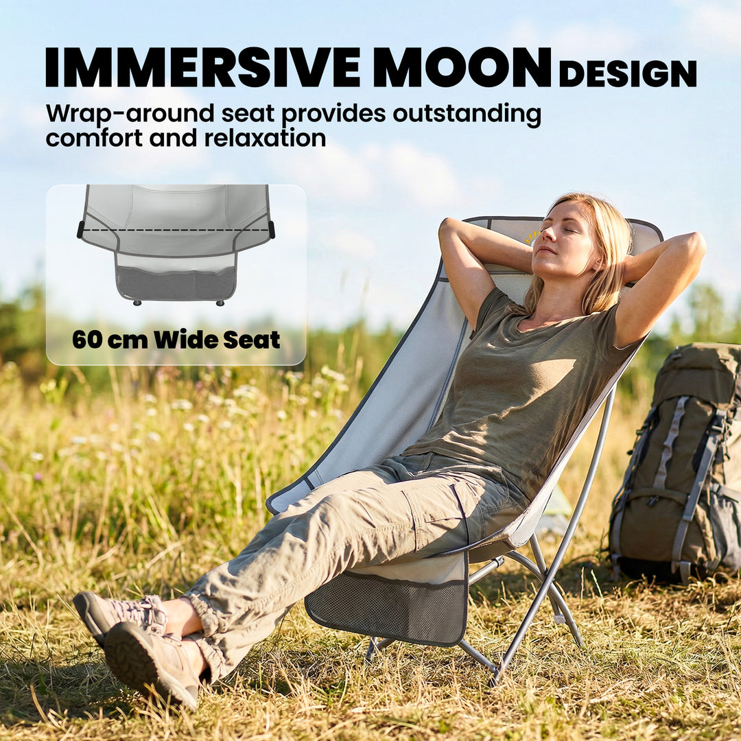Camping Chair for Adults Heavy Duty Folding Camp Chair with Side Pocke