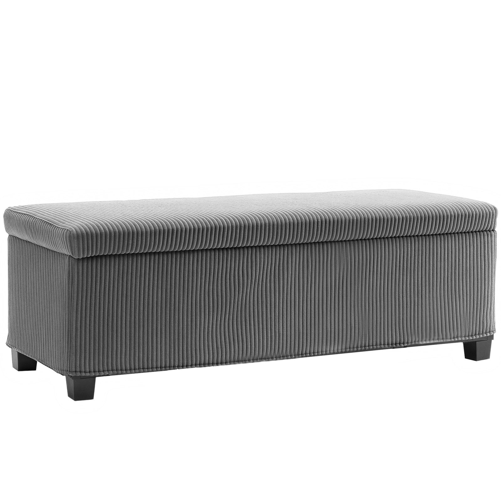 84L Corduroy Storage Ottoman - Grey