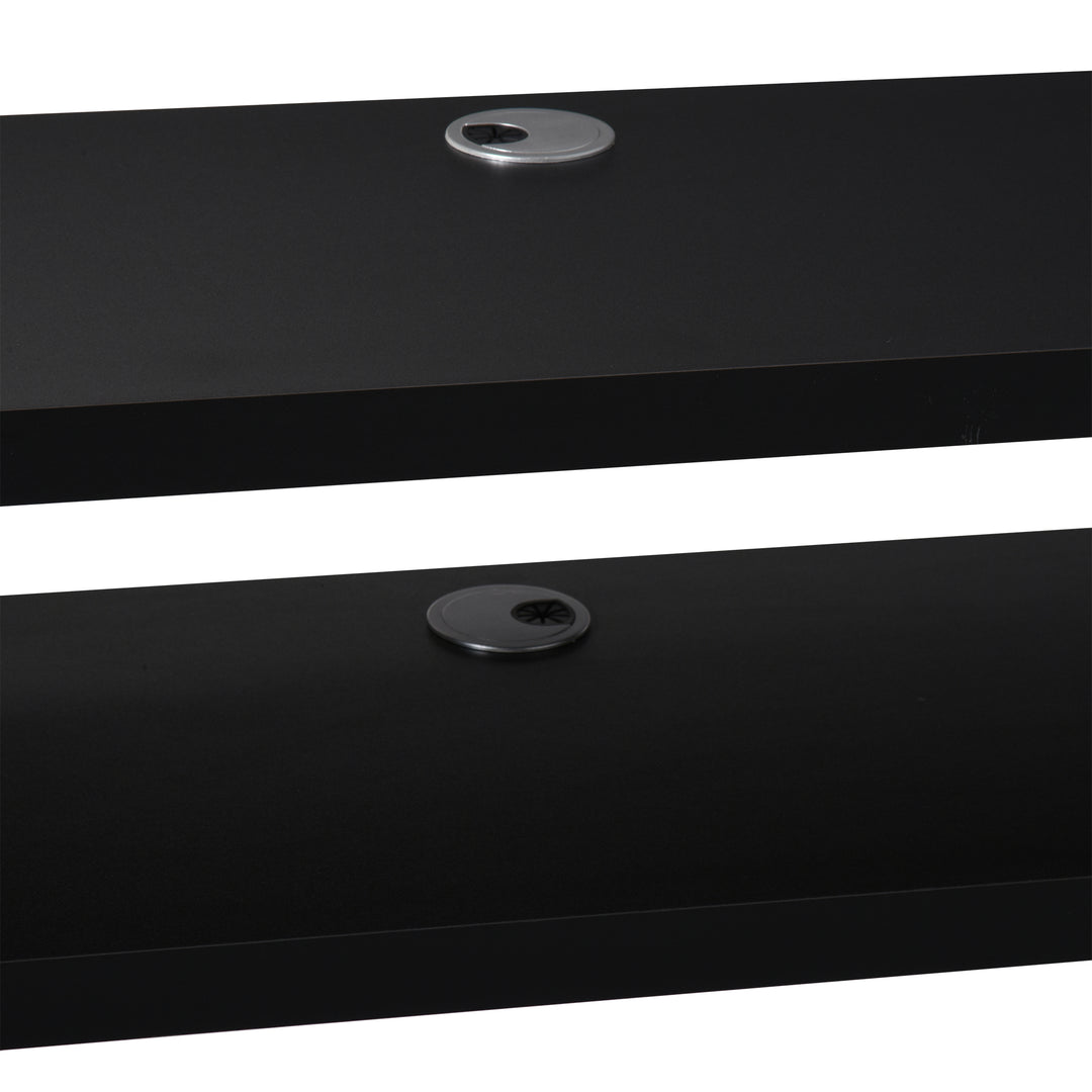 Floating TV Unit, Wall Mounted TV Stand with Open Shelf and 2 Cable Holes, Entertainment Unit for Living Room