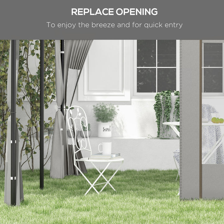 Set of Two 295cm Replacement Canopy Walls - Grey