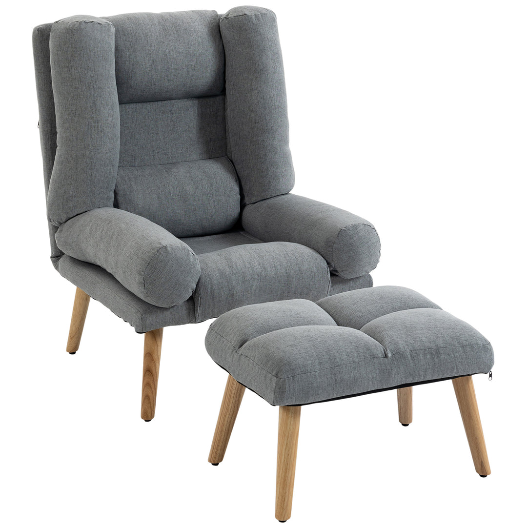 Recliner Chair with Footstool, Recliner Armchair with Adjustable Backr