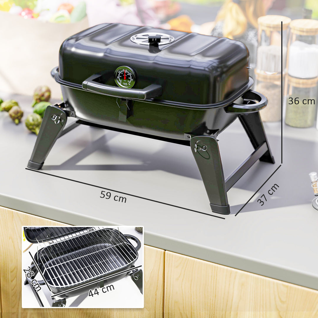 Charcoal Barbecue Grill Folding Portable BBQ Grill for Camping with 12