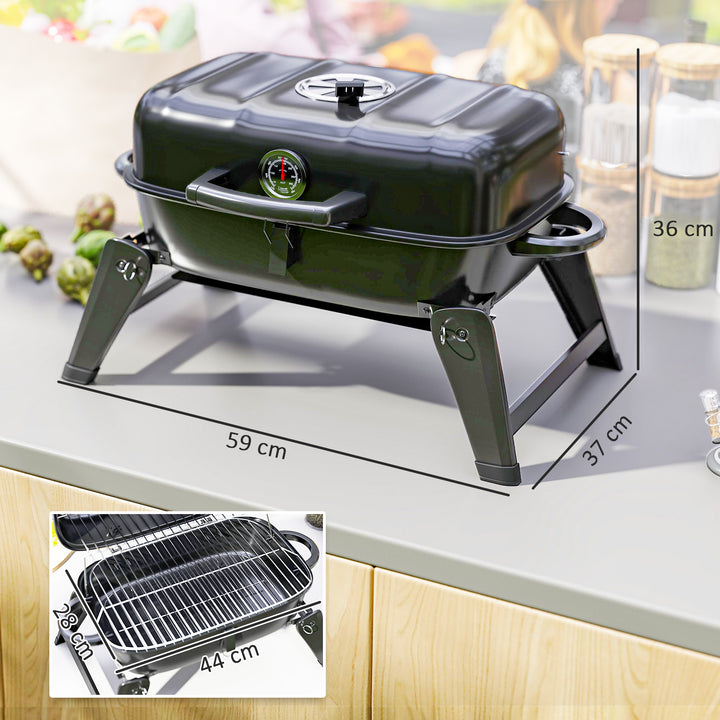 Charcoal Barbecue Grill Folding Portable BBQ Grill for Camping with 12