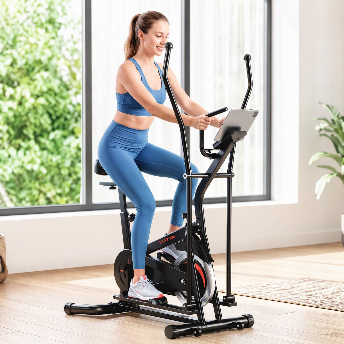 2 in 1 Elliptical Cross Trainer for Home with Adjustable Resistance & - view 2