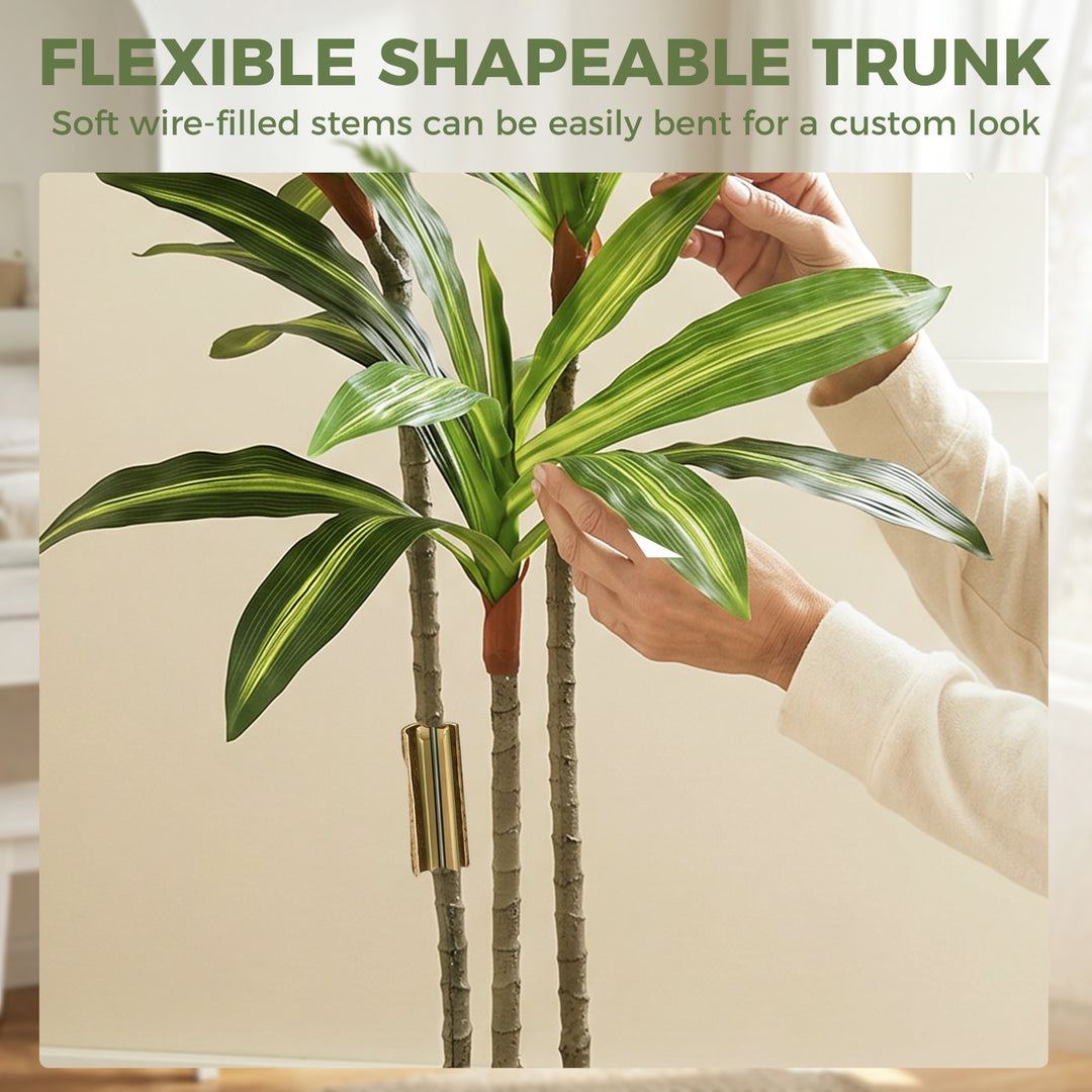 120cm Lifelike Fake Tree, Artificial Dracaena Tree with Bendable Trunk