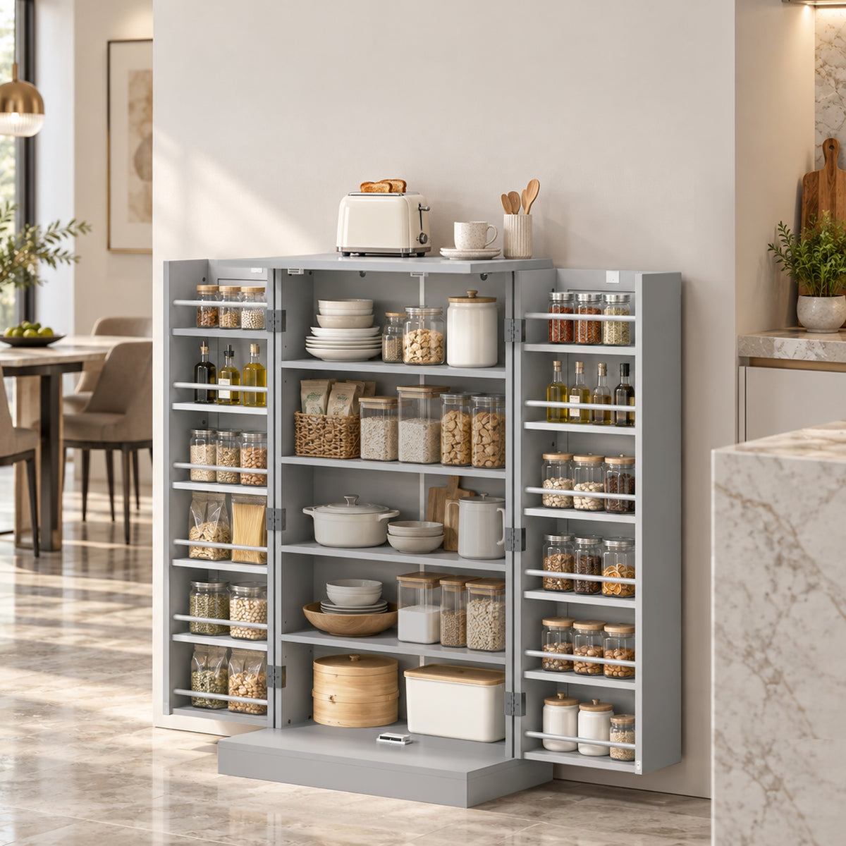 Kitchen Cupboard, Freestanding Multi-Storage Kitchen Pantry Cabinet - view 2