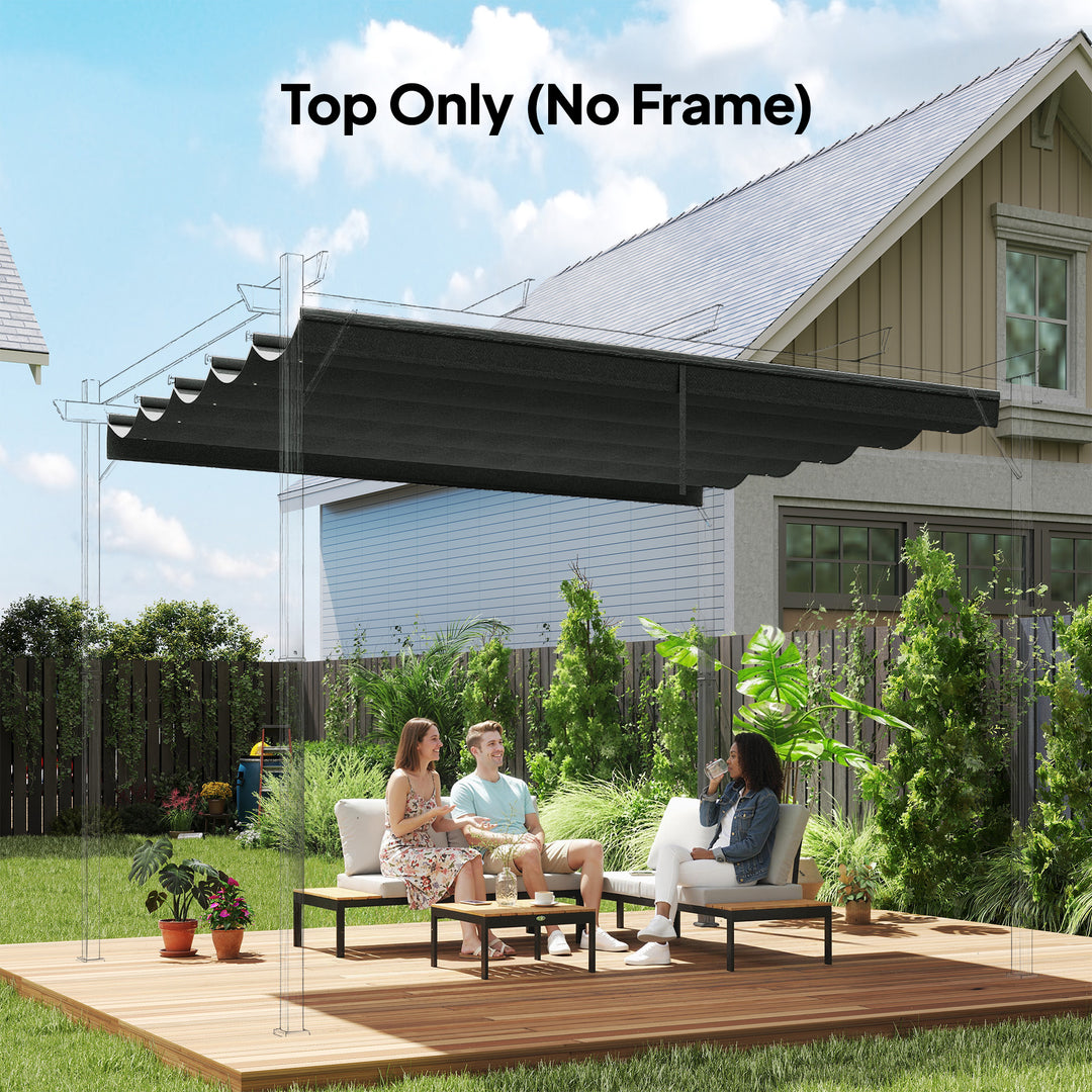 Retractable Pergola Cover, 2.55 x 2.5 m Replacement Canopy Fabric for 