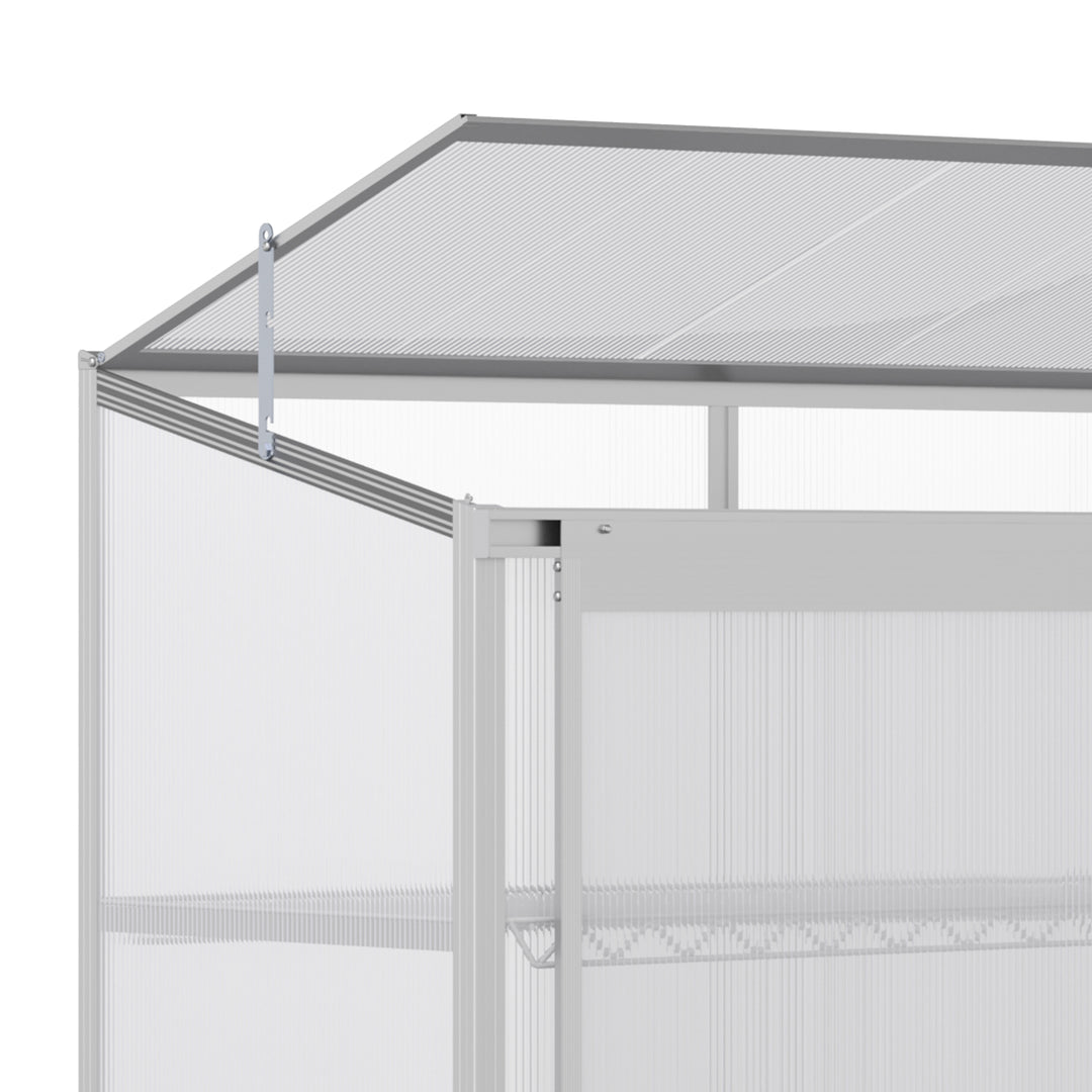 MCL 3 Tier Greenhouse Garden Outdoor Cold Frame Plant Flower Growth Transparent Polycarbonate Board Openable Roof Sliding Door w/ Foundation 131L x 58W x 140H cm