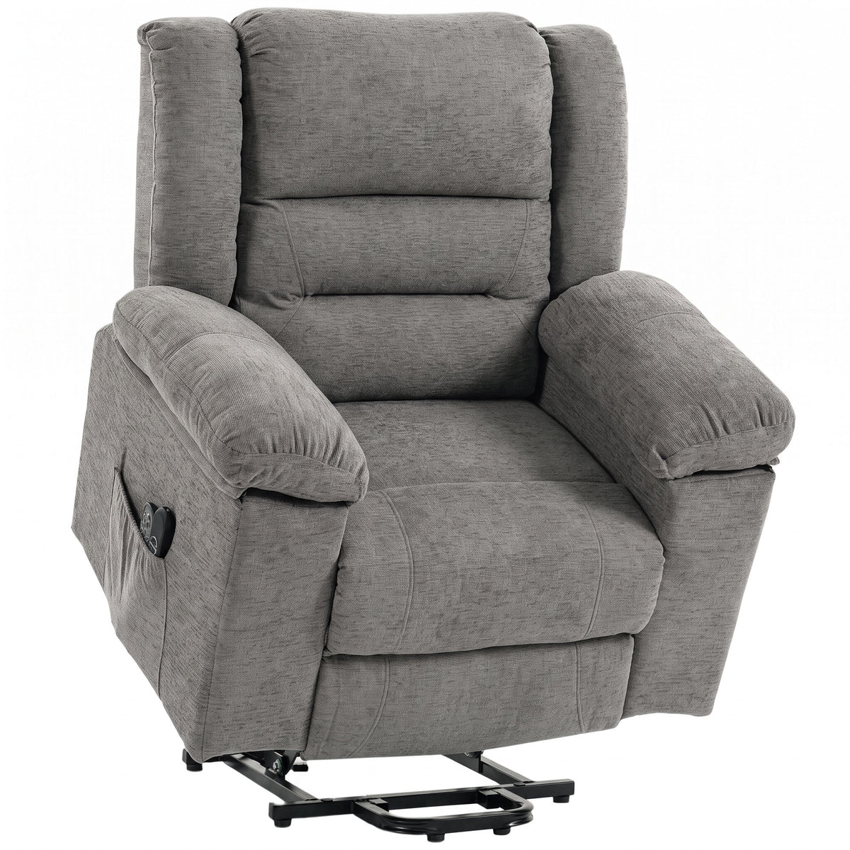 Oversized Riser Recliner Chair with Massage and Heat, Power Lift - Grey