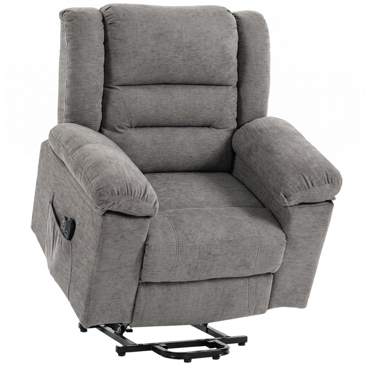 Oversized Riser Recliner Chair with Massage and Heat, Power Lift - Grey