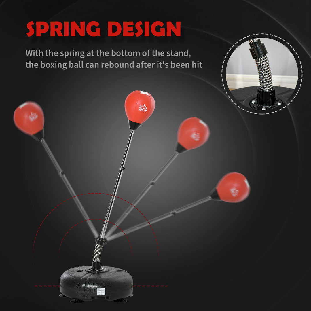 Punching Bag with Stand, 132-158cm Adjustable Height, for Teens, Red/Black