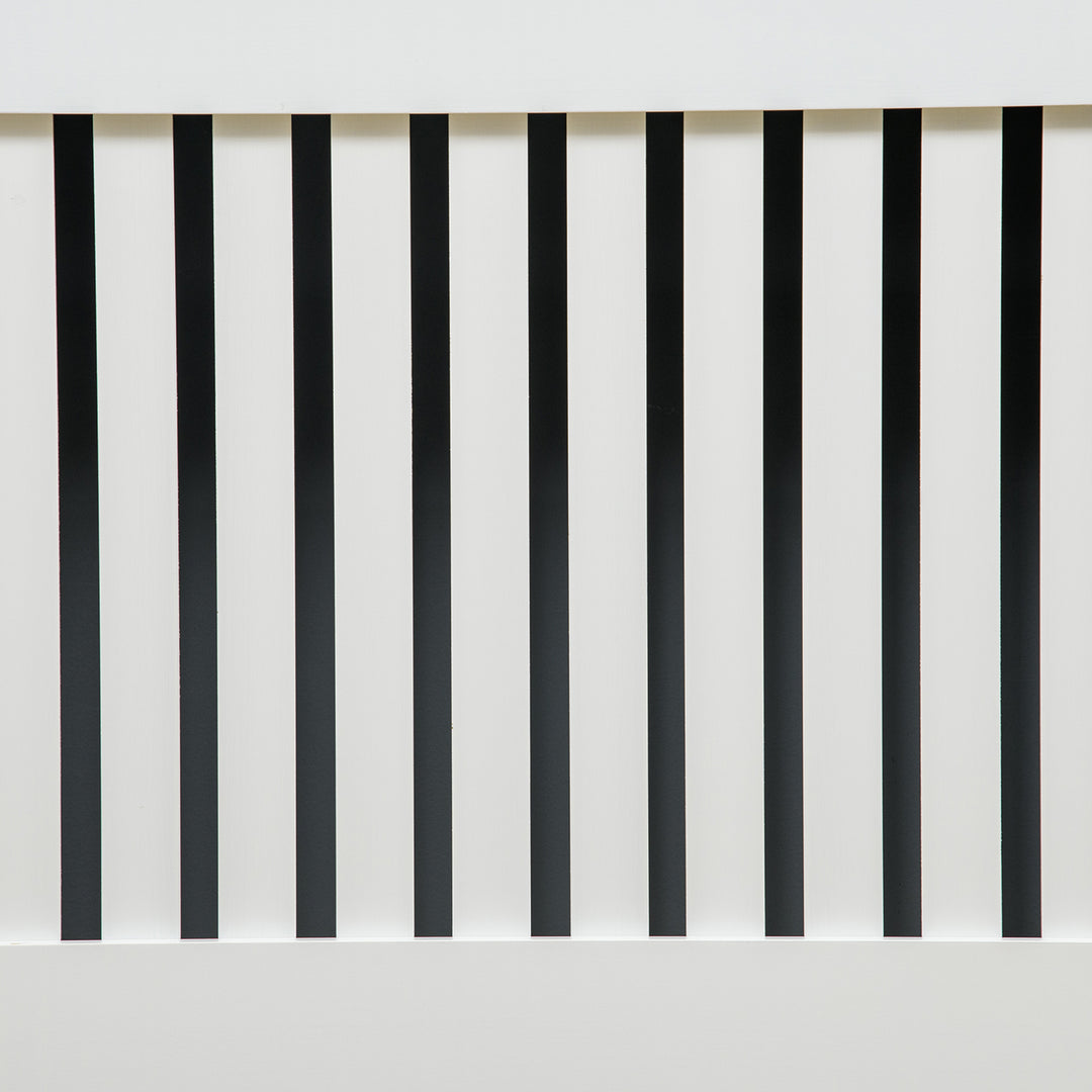 Slatted Radiator Cover Painted Cabinet MDF Lined Grill in White (172L x 19W x 81H cm)