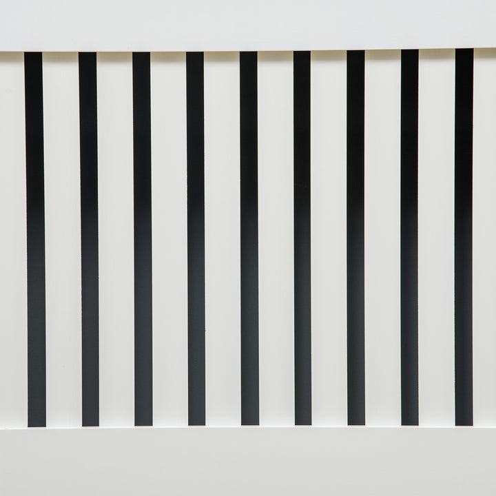 Slatted Radiator Cover Painted Cabinet MDF Lined Grill in White (172L x 19W x 81H cm)