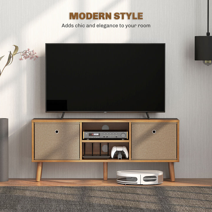 TV Cabinet Stand Unit for TVs up to 50'' with Foldable Drawers, Entertainment Centre for Living Room Brown