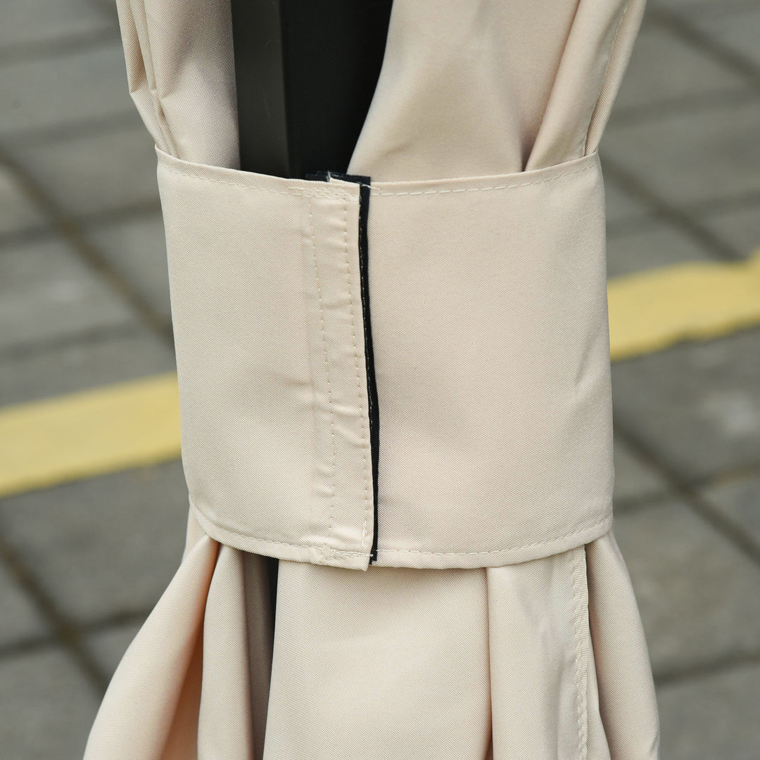 Replacement Gazebo Curtains, 4-Panel Gazebo Side Panels Only, for 3 x 3 (M) Gazebos or Pergolas, Hooks/C-Rings Included, Beige