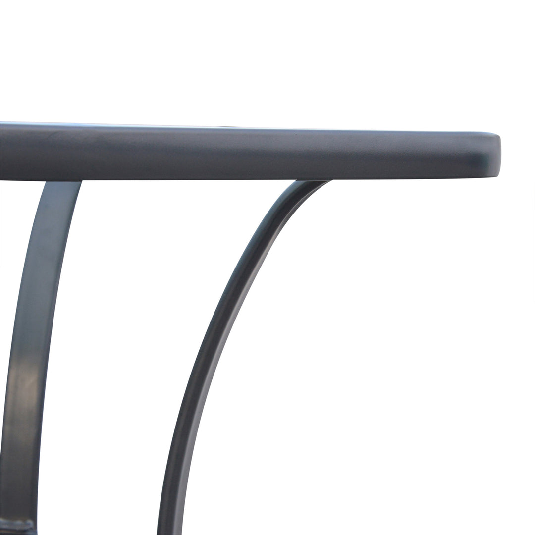 Square Garden Table, Outdoor Coffee Table with Tempered Glass Top, Bar Bistro Dining Table, Metal Frame for Patio, Balcony, 68.5 x 68.5 x 84cm