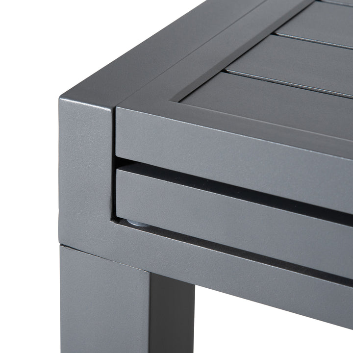 Extendable Garden Table 135-270cm x 90cm x 75cm, 10 Seater Outdoor Dining Table with Aluminium Frame for Lawn, Balcony and Backyard, Grey