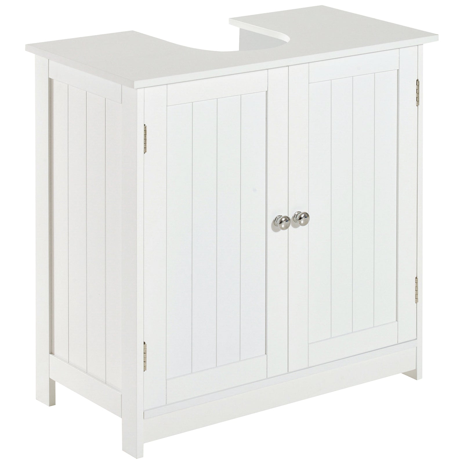 Under Sink Bathroom Storage Cabinet 2 Layers Vanity Unit Wooden - White
