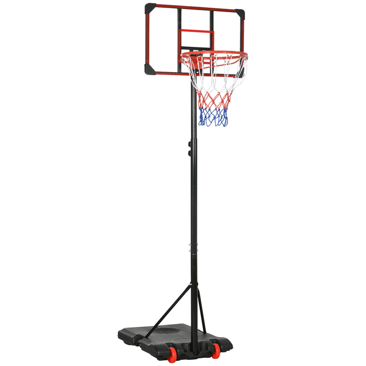 SPORTNOW Height Adjustable Basketball Hoop and Stand for Kids with Sturdy Backboard and Weighted Base, Portable on Wheels, 1.8-2m | Aosom UK