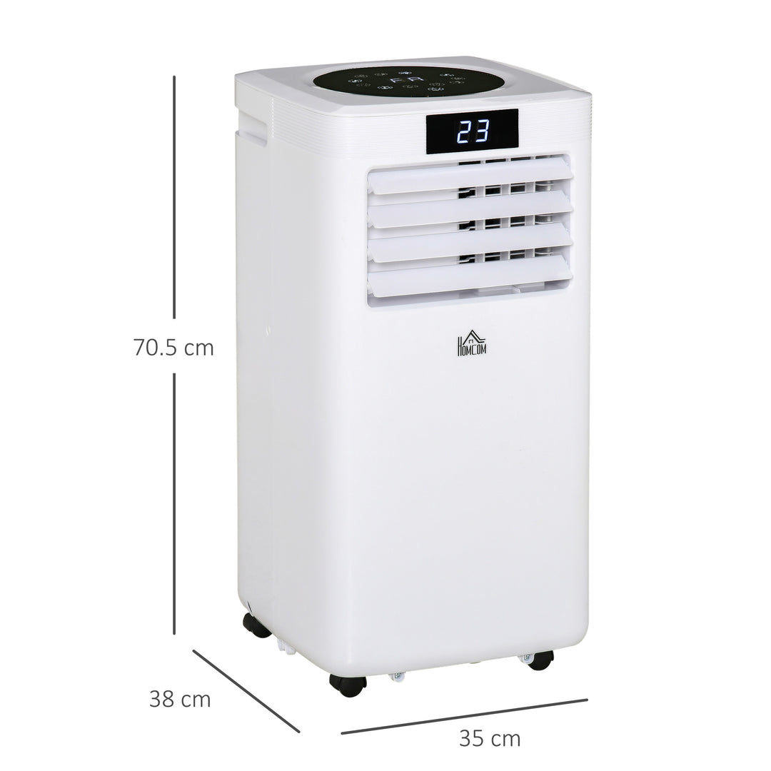 HOMCOM 7000 BTU Air Conditioner Portable AC Unit for Cooling Dehumidifying Ventilating w/ Remote Controller, LED, Timer for Bedroom, White | Aosom UK