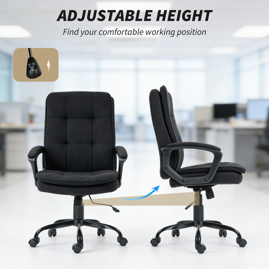 Linen-Look Double-Padded Office Chair