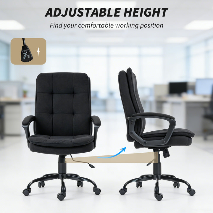 Linen-Look Double-Padded Office Chair