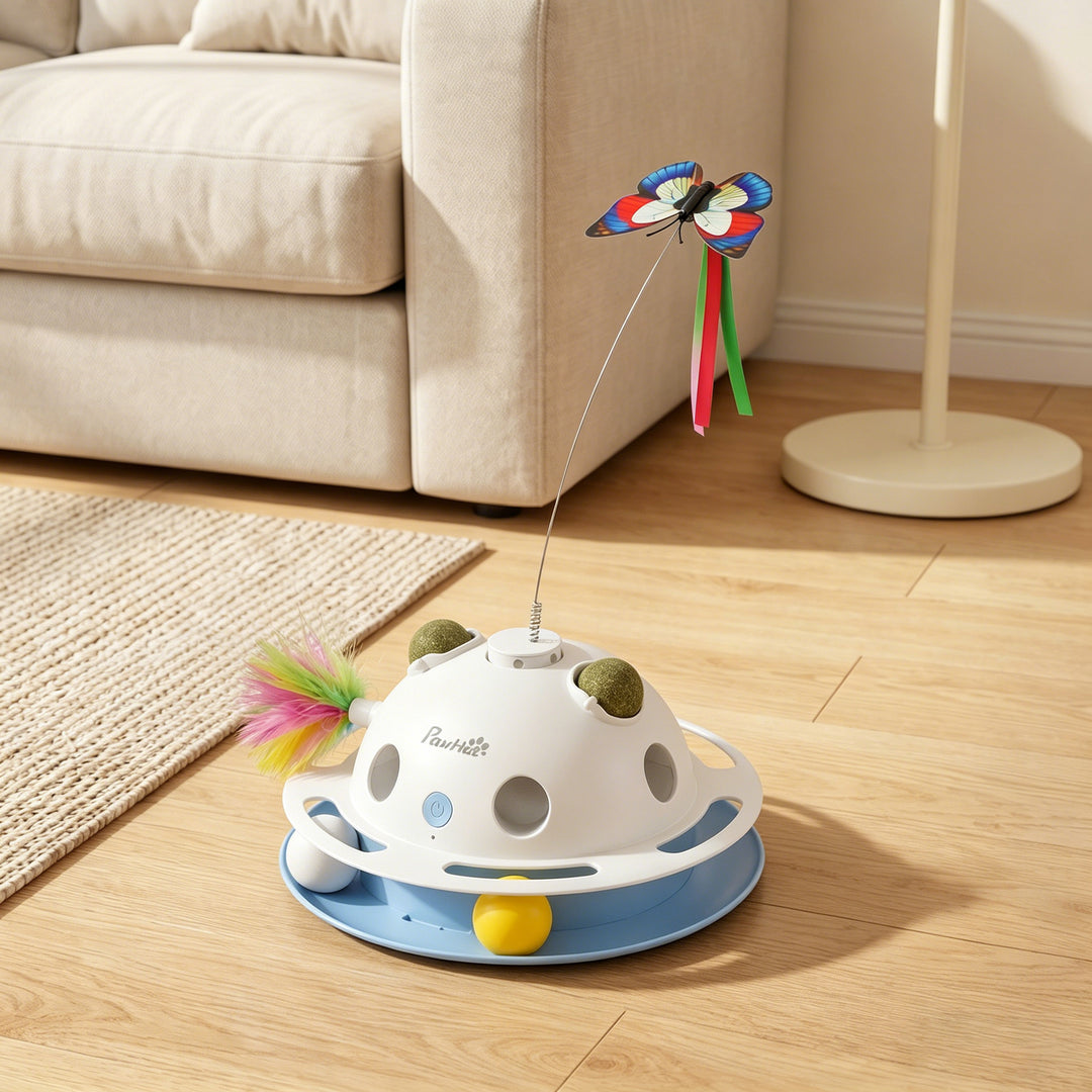 4-in-1 Interactive Cat Toys for Indoor Cats Adult with Spinning Butter