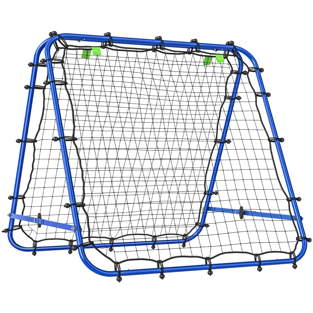 MCL Double Sided Football Rebounder Net, Football Rebound Goal with Five Adjustable Angles, Blue