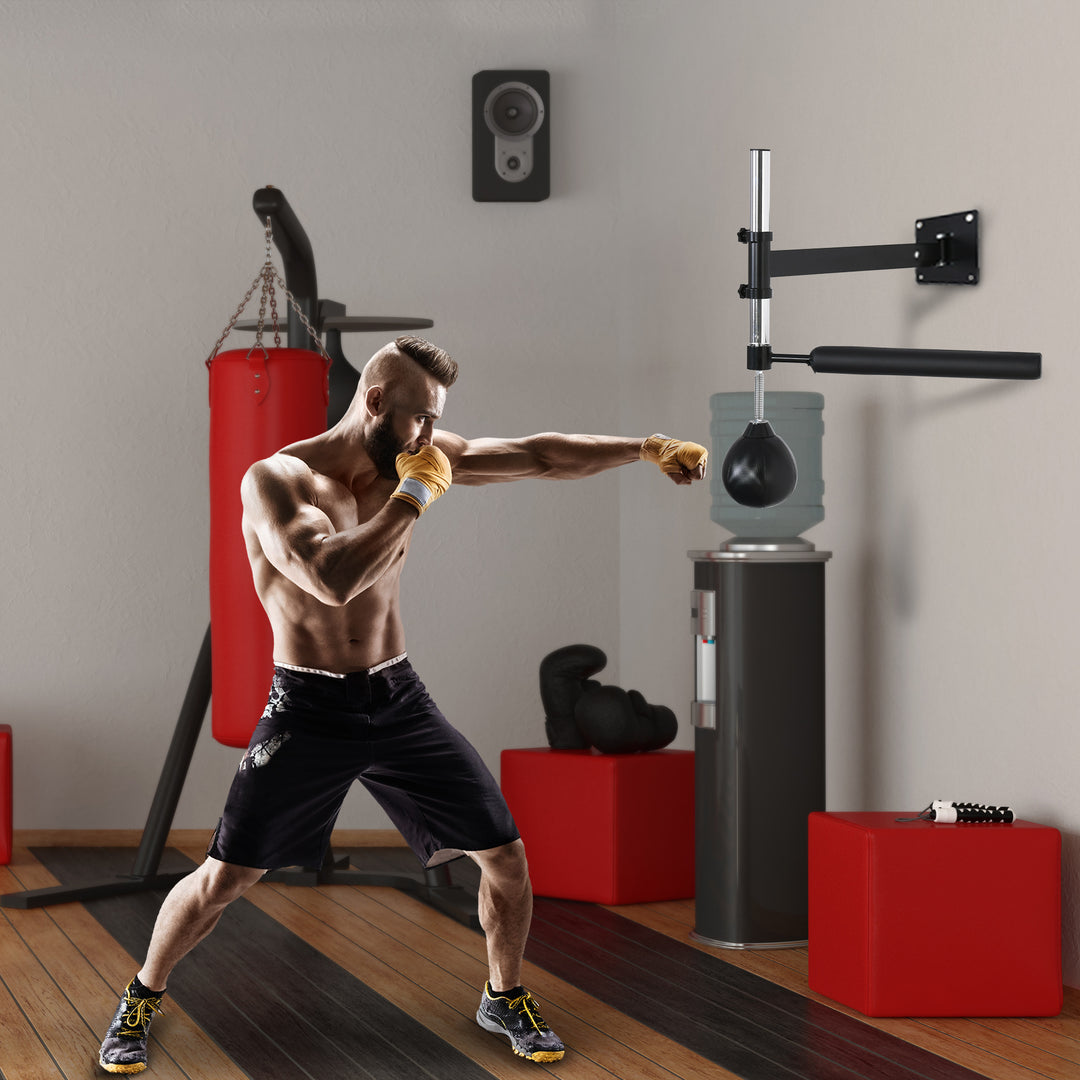 Wall Mount Fast-Reflexes Speed Bag Boxing, Height Adjustable Punching Bag, MMA, Martial Arts and Boxing Equipment for Training at Home