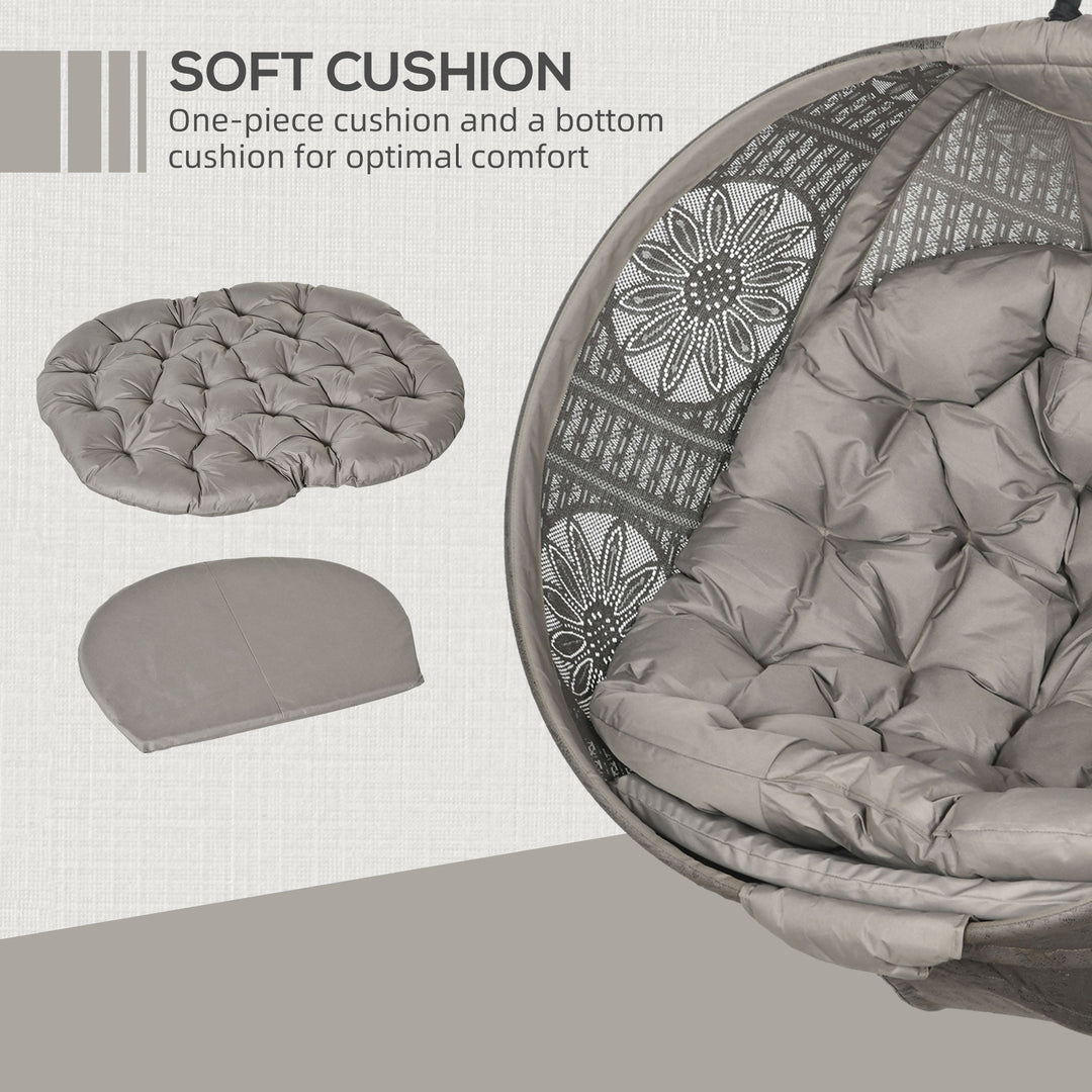 Round Egg Basket Chair, with Steel Stand, Sand