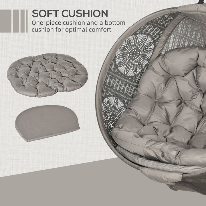 Round Egg Basket Chair, with Steel Stand, Sand