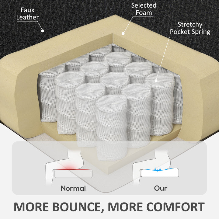 MCL Faux Leather Reclining Office Chair, with Footrest - Black